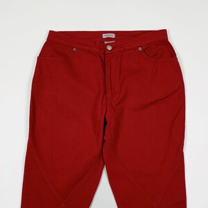 Max & co women&#39;s short jeans used capri W30 size 44 high waist denim red red T8263