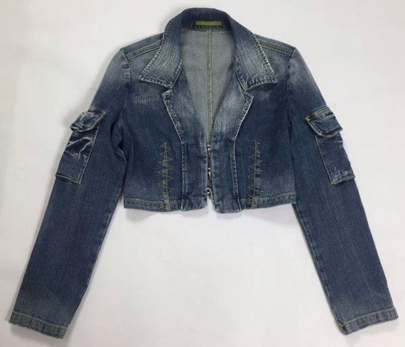 Fracomica giacca jeans top crop jacket corto donna M tg 42 | Etsy Italia