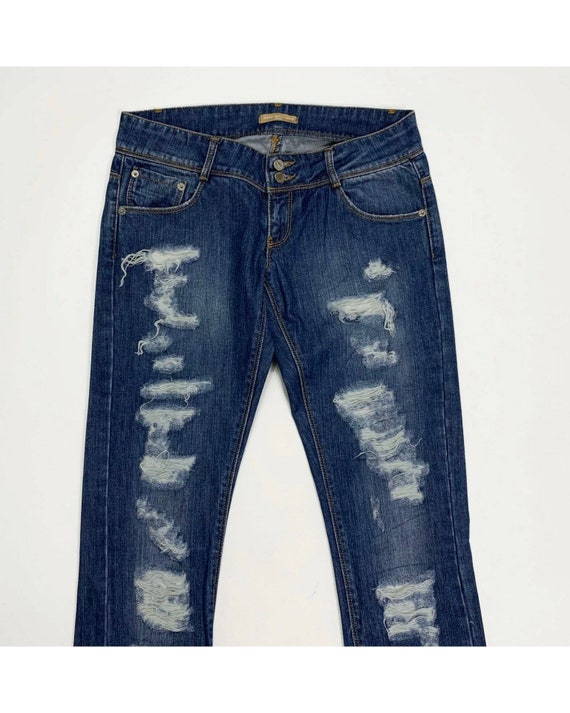 Made With Love Jeans Woman Used Destroyed Slim W29 TG43 Boyfriend