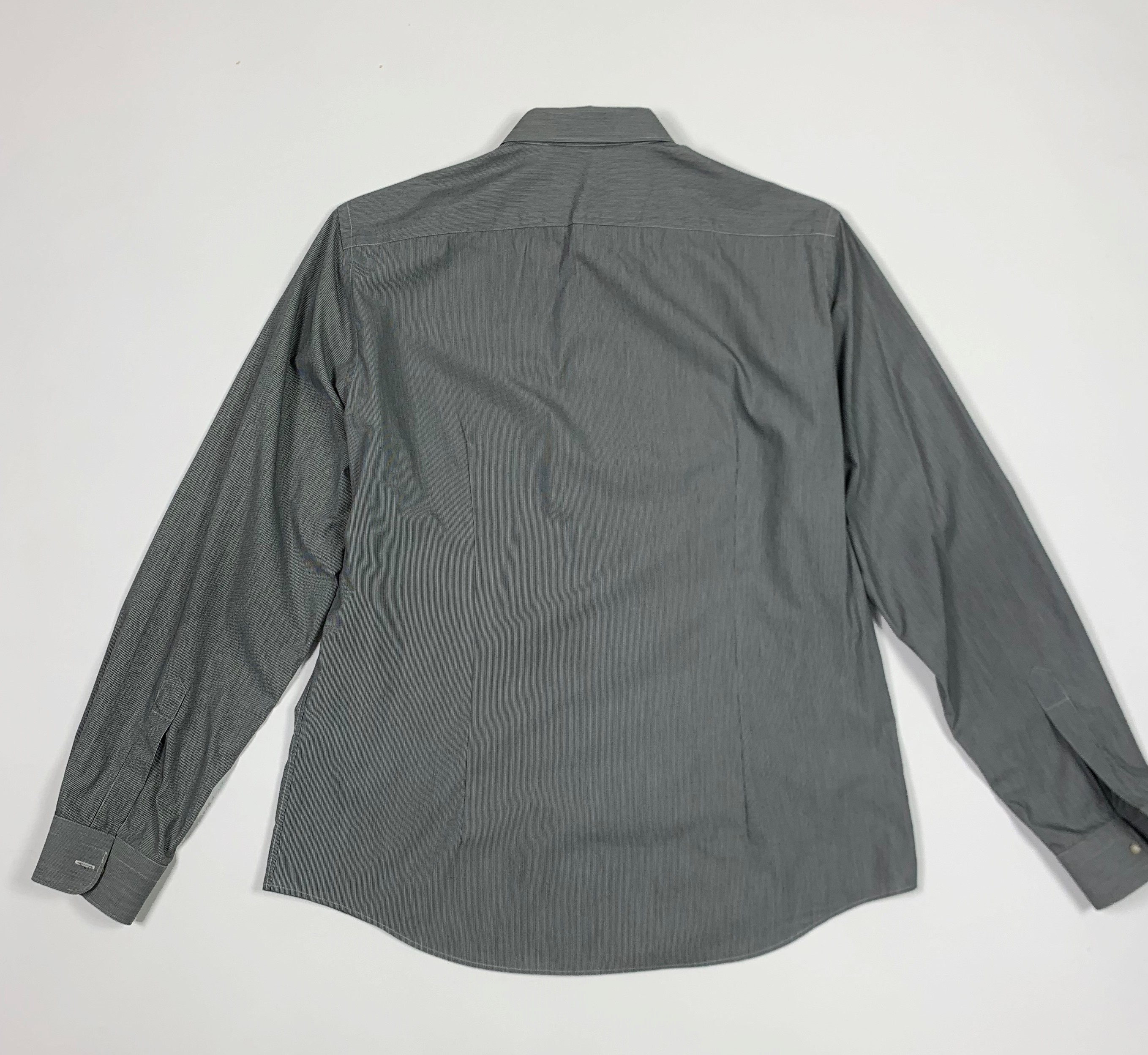 John Barritt Shirt Used Men's Shirt 42 16 1/2 L Gray Striped