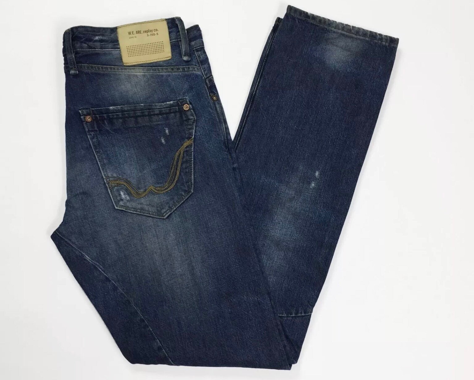 Rifle 1659 Sirio Jeans Man Used Slim W30 L34 Tg44 Destroyed | Etsy Singapore
