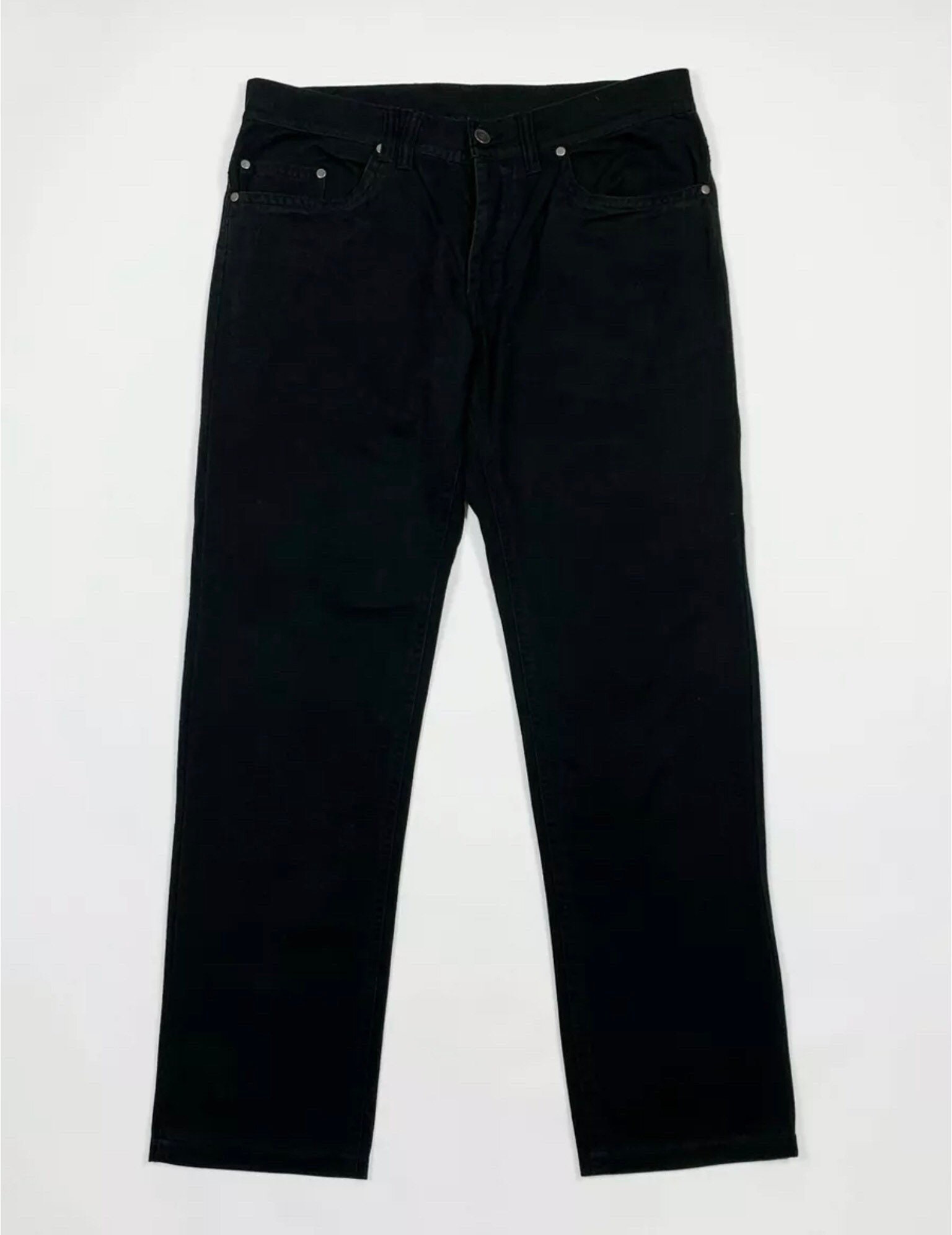 Benetton Jeans Men Used W36 Tg 50 Straight Leg Denim Black | Etsy