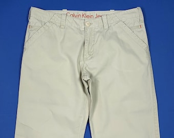Calvin klein jeans men's trousers used W36 tg 50 straight leg grey T8320