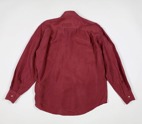Grigio perla camicia uomo usato 40 M seta rosa shirt fashion man