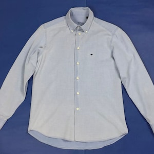 Sonrisa shirt man used blue M elegant long sleeve luxury top T4112