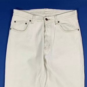 Ralph lauren polo vintage jeans men used white W32 size 46 boyfriend T7267