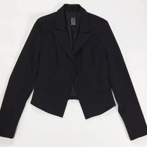 Black blazer jacket women M used short elegant top T1323