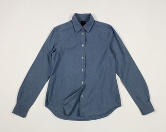 Aspesi women&#39;s shirt used 40 shirt slim top blue denim light fashion T8680