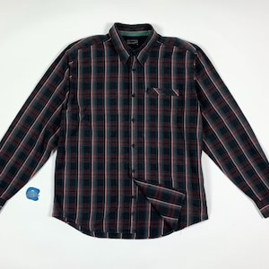 Wrangler used men&#39;s shirt M checkered long sleeve shirt man T8966