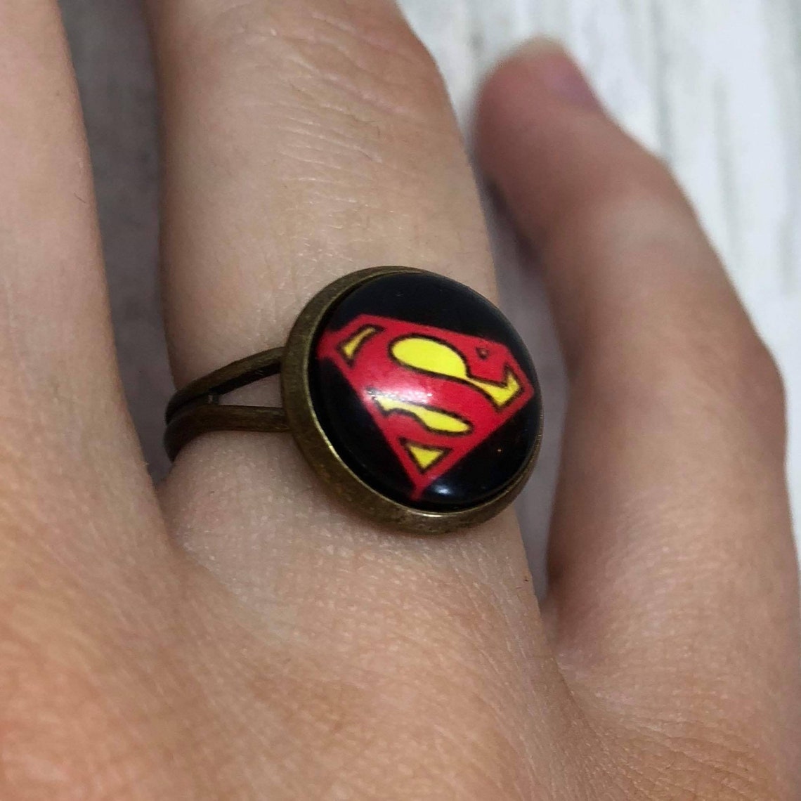 Superman Ring superman jewellery supergirl ring superwoman Etsy