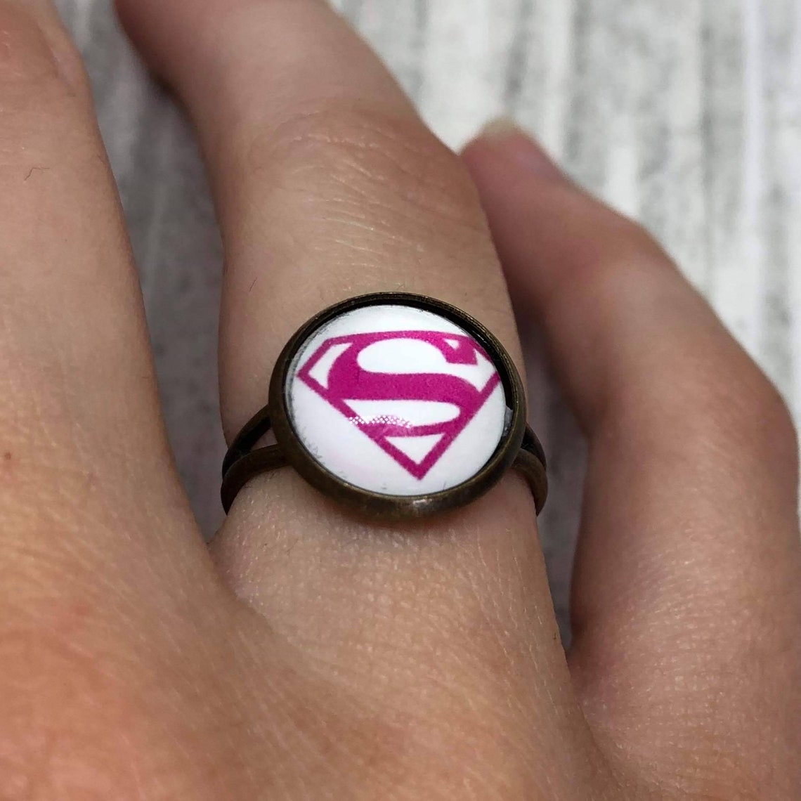 Superman Ring superman jewellery supergirl ring superwoman Etsy