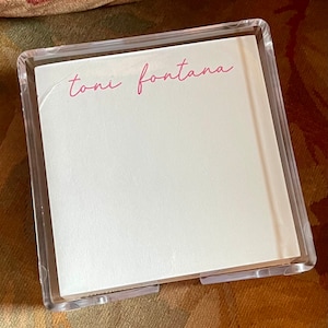 Personalized Notesheets • 5x5 • 250 Sheets in Acrylic Holder