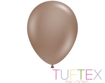 Cocoa Brown 11 inch Latex Balloons, Eco Friendly Biodegradable Balloons, Tuftex Brown Balloons Pack of 10.