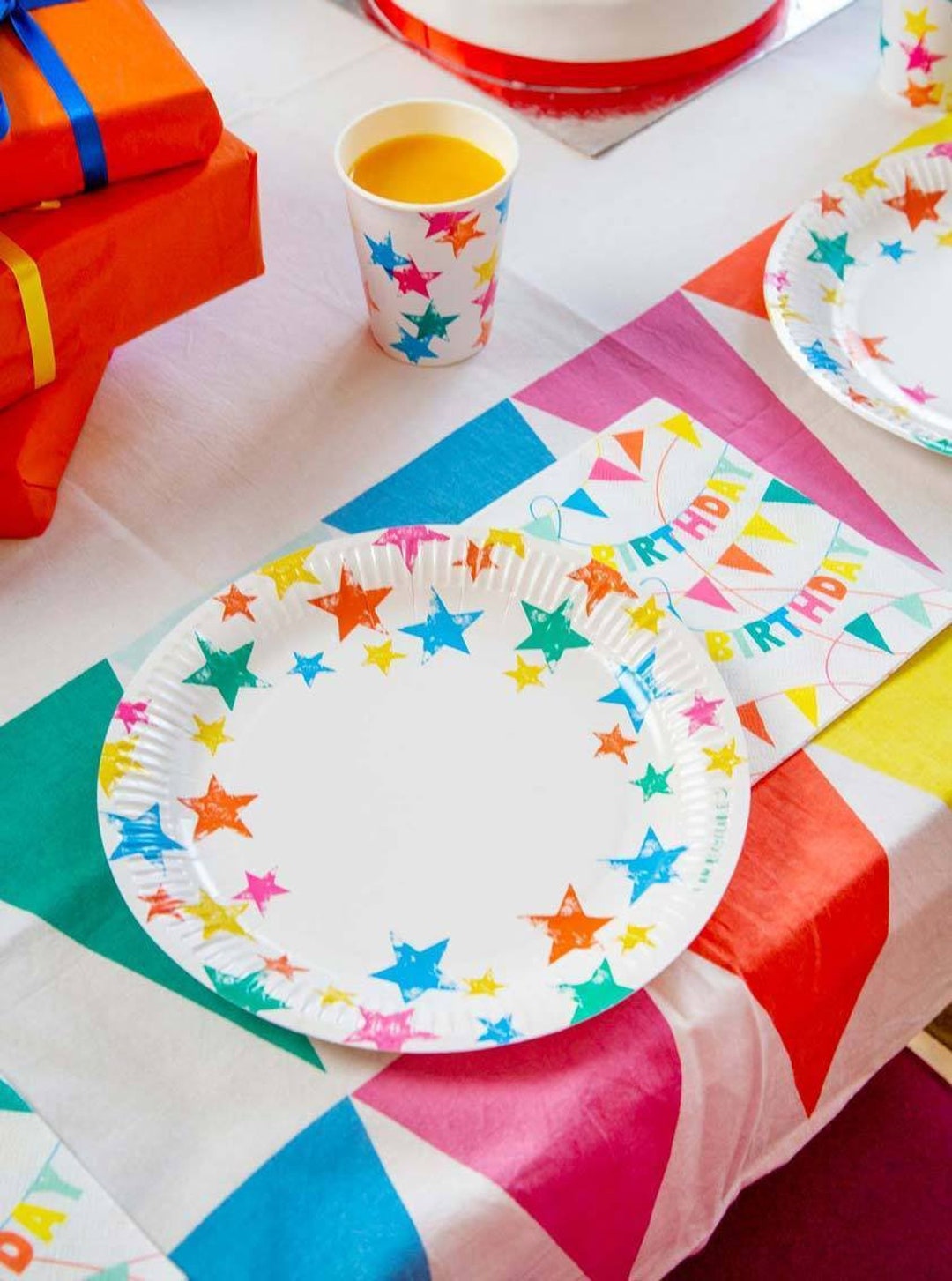 Eco Friendly Paper Plates Bright Colourful Star Party Plates Etsy UK