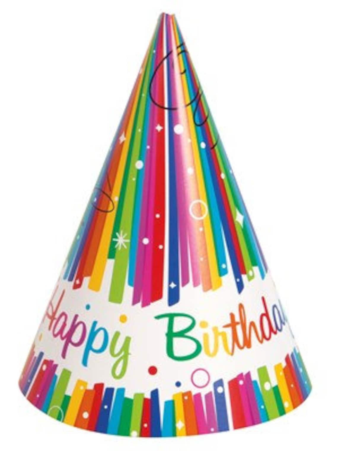 Bright Colourful Birthday Party Hats Paper Hats Pack Of 8 Etsy
