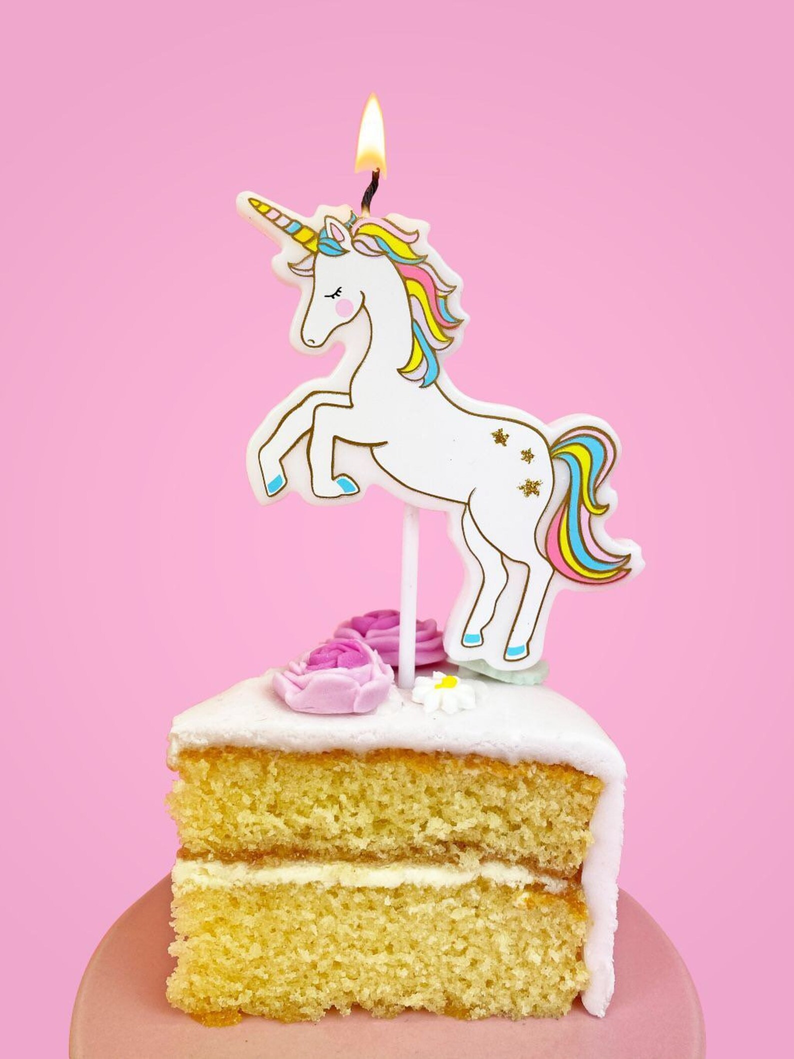 Unicorn Cake Candle Unicorn Birthday Decorations. Etsy