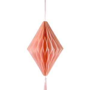 Honeycomb Glitter Bauble, Pink Card Bauble With Tassel, Hanging Decorations.