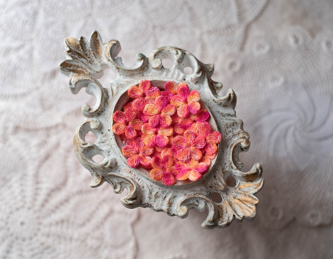 Tiny Crochet Flower Small Flowers Clothes Mini Decor Dollhouse