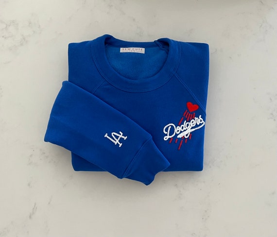 [GRAVER]★BASEBALL BLUE LOGO EMBROIDERY SWEATSHIRT Baseball Sweatshirt Embroidered, Vintage Sporty Crewneck