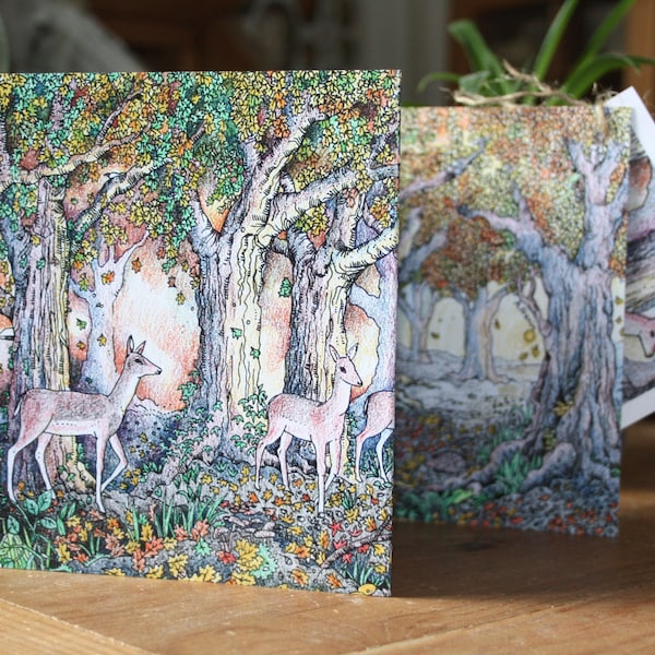The Woodland Edge - a double-sided concertina greetings card