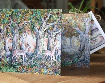 The Woodland Edge - a double-sided concertina greetings card