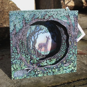 The Wood at Dusk - Double-sided, Papercut Concertina Card