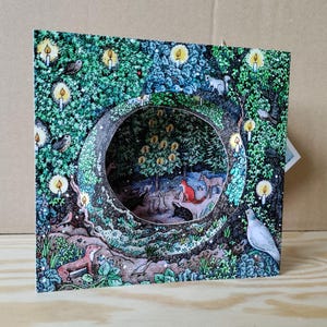 Wald der Lichter - Beidseitig bedruckte Papercut Concertina Karte
