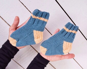 Baby knitted socks Newborn wool socks Baby shower gift Grey | Etsy