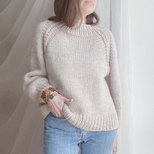 Knitting pattern Spicula Sweater Oversized sweater pattern Chunky knit sweater pattern Easy raglan sweater pattern Women sweater pdf pattern image 4