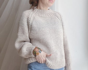 Knitting pattern Spicula Sweater Oversized sweater pattern Chunky knit sweater pattern Easy raglan sweater pattern Women sweater pdf pattern