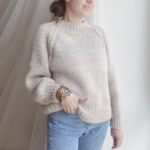 Knitting pattern Spicula Sweater Oversized sweater pattern Chunky knit sweater pattern Easy raglan sweater pattern Women sweater pdf pattern image 1