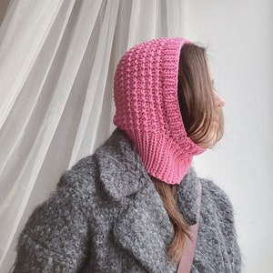 Knitting pattern Raisins Hood Chunky balaclava hood pattern Textured hood pattern Easy chunky balaclava pattern Knitted hood PDF download