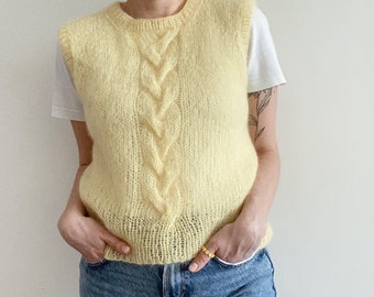 IRIS VEST knitting pattern Mohair Vest PDF pattern Cropped vest Knitting pattern Chunky vest pattern Vintage style vest pattern Instant Pdf