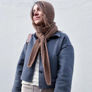 Contour Hooded Scarf Knitting Pattern: Basic Textured Unisex Wrap with Hood (English Pdf pattern)