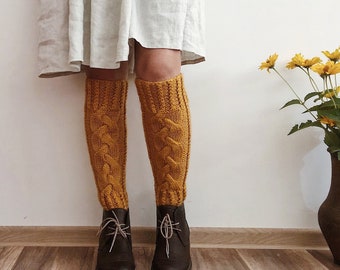 Knitting pattern Leg warmers knitting pattern Cabled knitting pattern DIY leg warmers pattern Women leg warmers PDF instant download