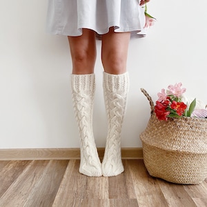 Knitting pattern - MISTY KNEE HIGH Socks Cabled socks knitting pattern Chunky socks pattern Easy home socks pattern Women socks pattern Pdf