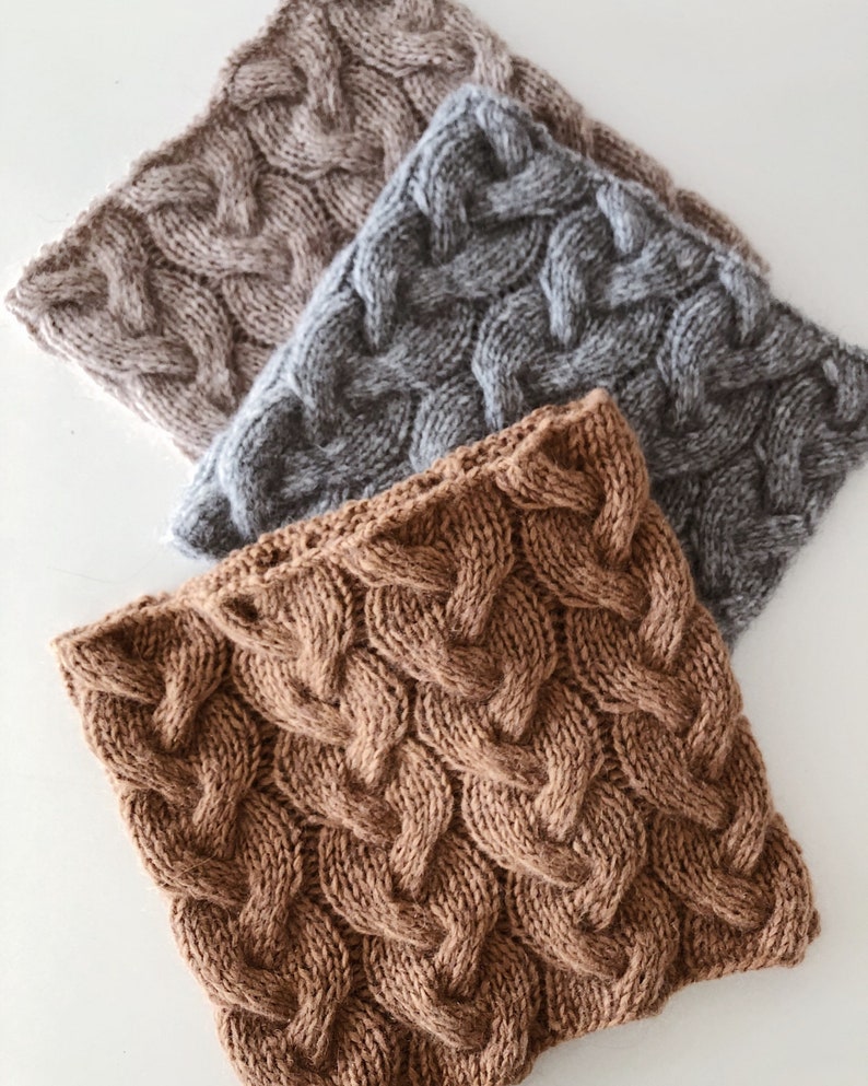 Cowl knitting PATTERN Easy cowl pdf pattern Cabled snood Etsy