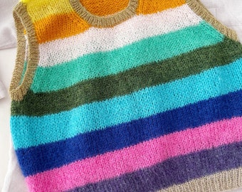 READY to SHIP Size XS/S Bright Mohair Vest Cropped Sweater