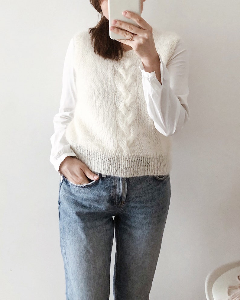 IRIS VEST Knitting Pattern Mohair Vest PDF Pattern Cropped Etsy