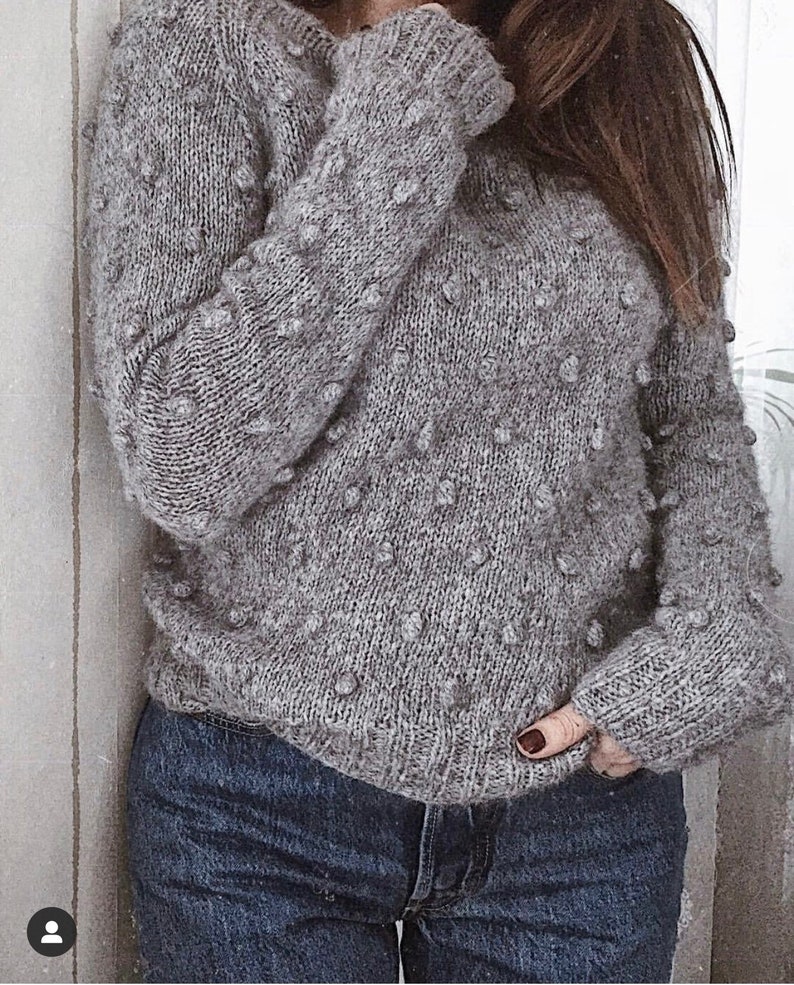 Grey alpaca pullover Boho alpaca women sweater Grey hand | Etsy