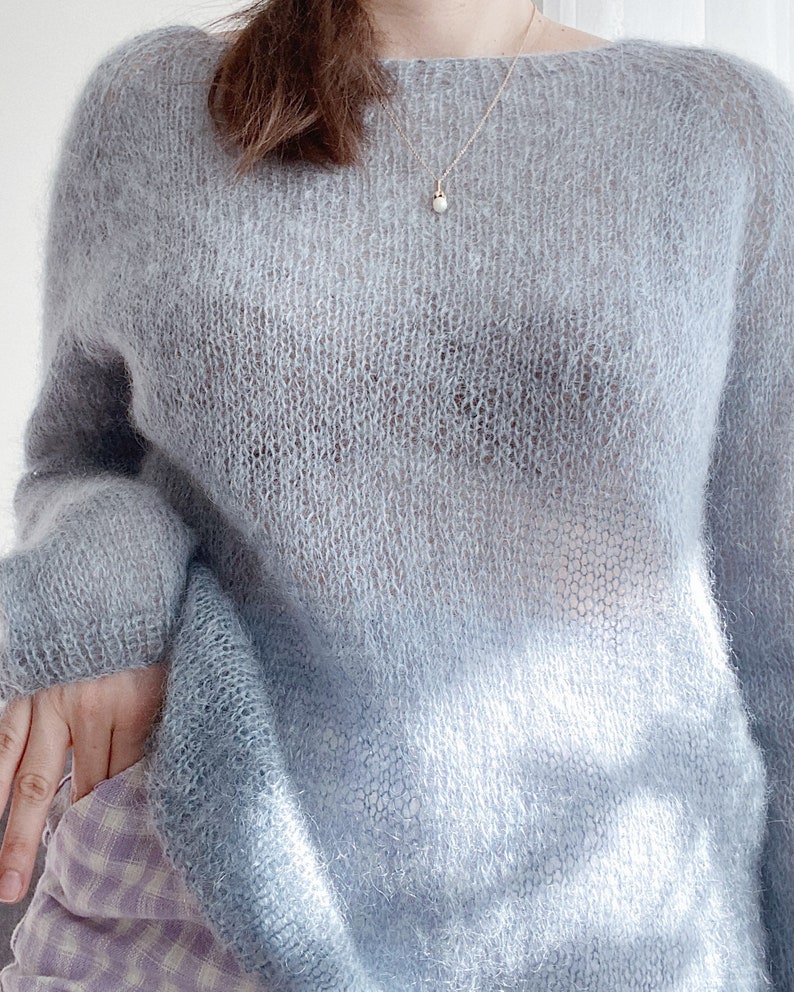 Knitting pattern Mohair sweater pattern Mohair knit pattern Pullover pattern Easy women sweater pattern Pdf download MyCharmingWool sweater image 7