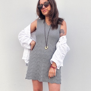 Seesaw Dress Knitting Pattern: Sleeveless Cotton Linen Summer Tunic (PDF Download)