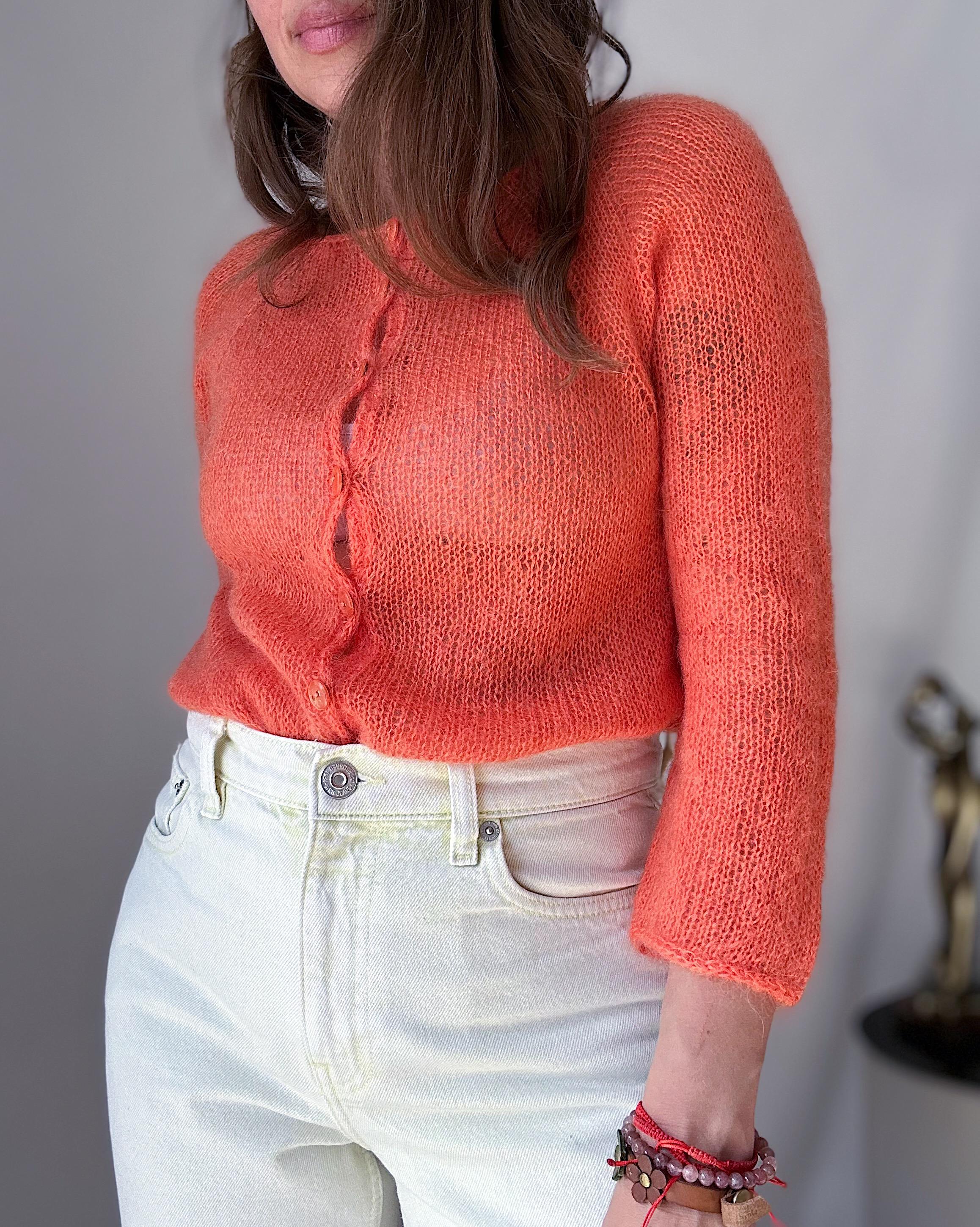 ニット・セーター HUECLOSET Closet See Through Cardigan See Through Cardigan - Etsy