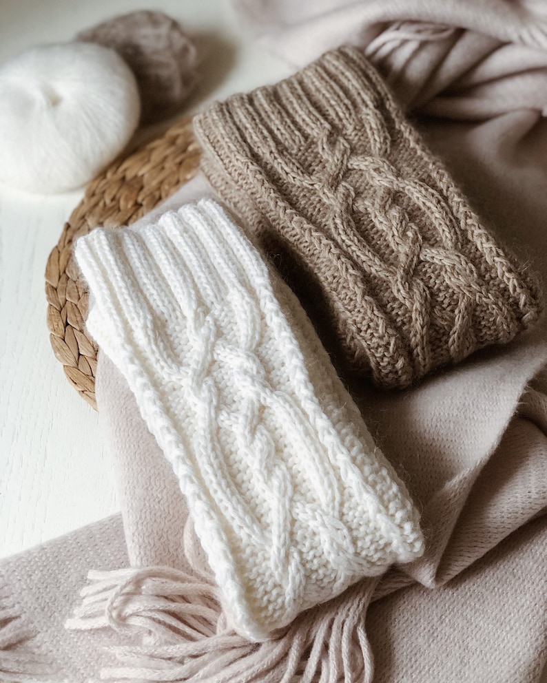 Merino wool leg warmers Beige leg warmers Over knee leg Etsy