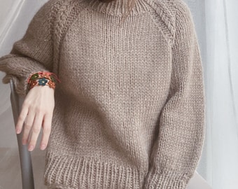 Knitting pattern Spicula Sweater Chunky sweater pattern Bulky oversized sweater pattern Hand knitted sweater pattern Cable pullover Pdf