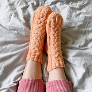 Knitting pattern Amelia Chunky Socks Cable socks pattern Easy socks pattern Thick socks pattern Women socks knitting pattern Pdf download image 8