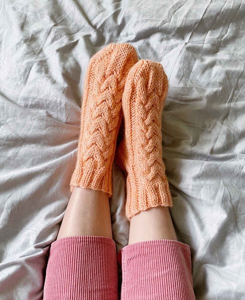 Knitting pattern Amelia Chunky Socks Cable socks pattern Easy socks pattern Thick socks pattern Women socks knitting pattern Pdf download image 8