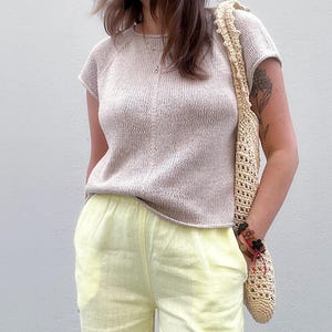 Austere Tee Knitting Pattern: Minimalist Cotton T-Shirt (PDF Pattern)
