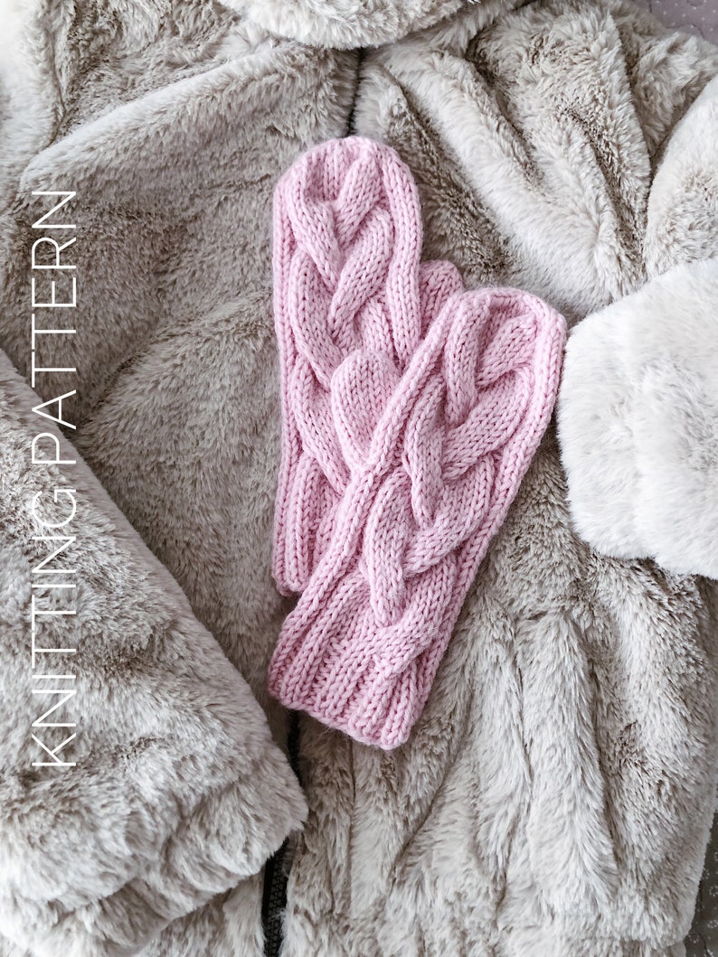 PDF knitting PATTERN Knitted mittens Pattern Easy mittens pattern Alpaca mittens pattern Women fluffy mittens pattern Chunky mittens Pattern image 5