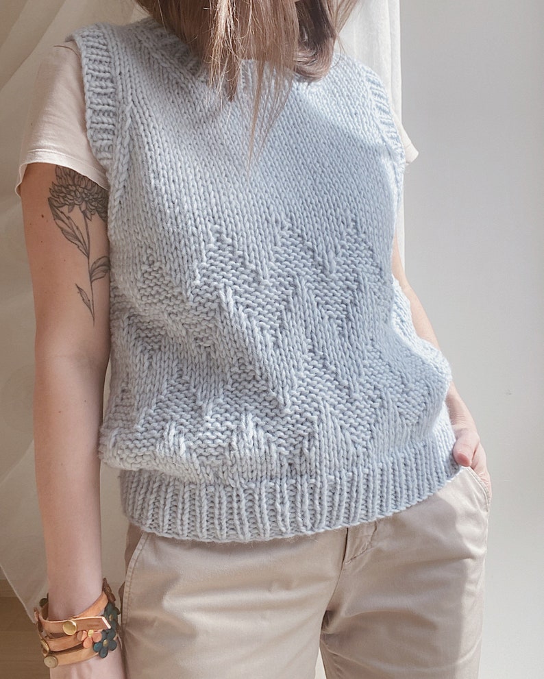 Knitting Pattern Vessel Vest Chunky Vest Pattern Hand Knitted Etsy
